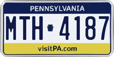 PA license plate MTH4187