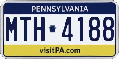 PA license plate MTH4188