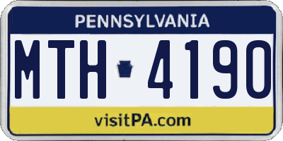 PA license plate MTH4190