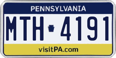 PA license plate MTH4191