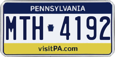 PA license plate MTH4192