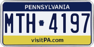 PA license plate MTH4197