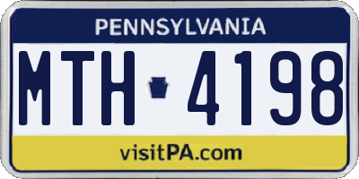 PA license plate MTH4198
