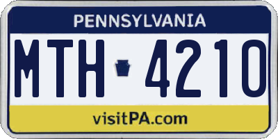 PA license plate MTH4210