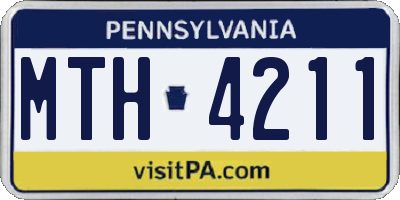 PA license plate MTH4211