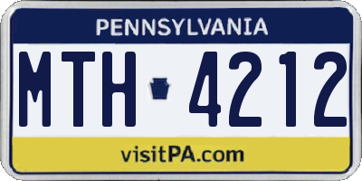 PA license plate MTH4212