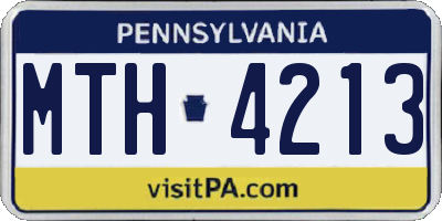 PA license plate MTH4213