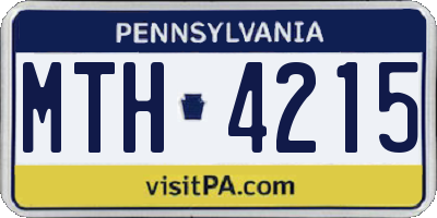 PA license plate MTH4215