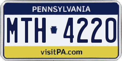 PA license plate MTH4220