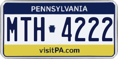 PA license plate MTH4222