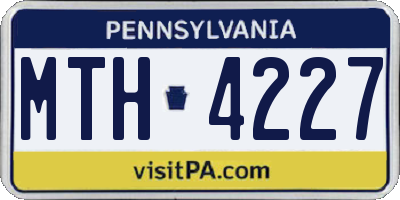 PA license plate MTH4227