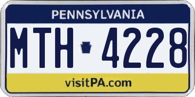 PA license plate MTH4228