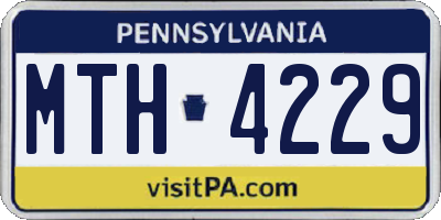 PA license plate MTH4229
