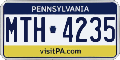 PA license plate MTH4235