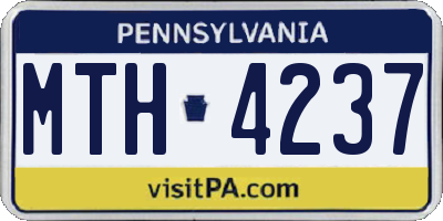 PA license plate MTH4237