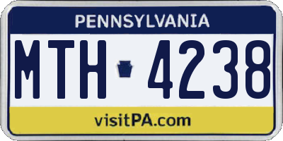 PA license plate MTH4238
