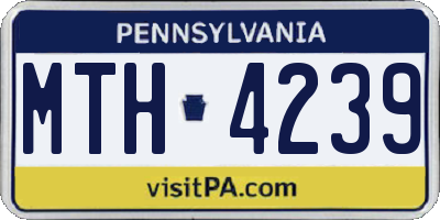 PA license plate MTH4239