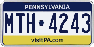 PA license plate MTH4243