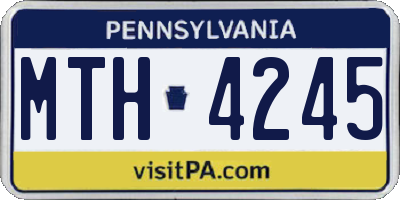 PA license plate MTH4245