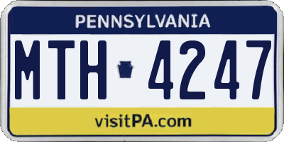 PA license plate MTH4247