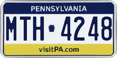 PA license plate MTH4248