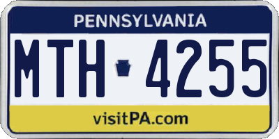 PA license plate MTH4255