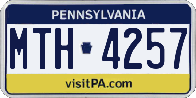 PA license plate MTH4257