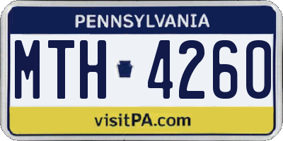 PA license plate MTH4260