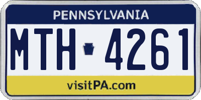 PA license plate MTH4261