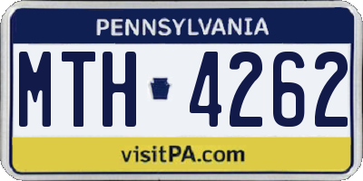 PA license plate MTH4262