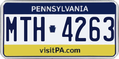 PA license plate MTH4263