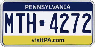 PA license plate MTH4272