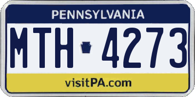 PA license plate MTH4273