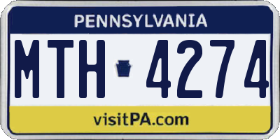 PA license plate MTH4274