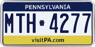 PA license plate MTH4277