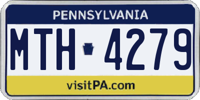 PA license plate MTH4279