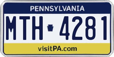 PA license plate MTH4281
