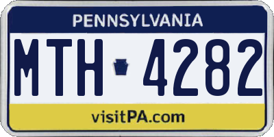 PA license plate MTH4282