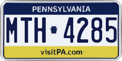 PA license plate MTH4285