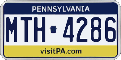 PA license plate MTH4286