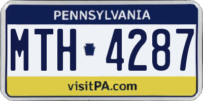 PA license plate MTH4287