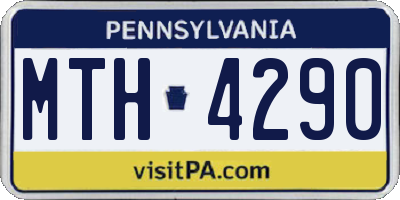 PA license plate MTH4290