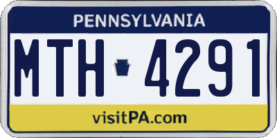 PA license plate MTH4291