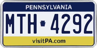 PA license plate MTH4292