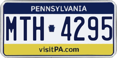 PA license plate MTH4295