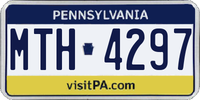 PA license plate MTH4297