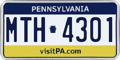 PA license plate MTH4301