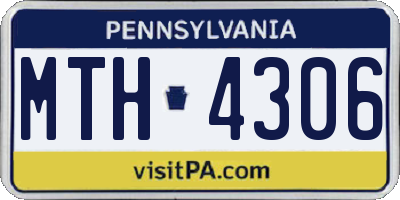 PA license plate MTH4306