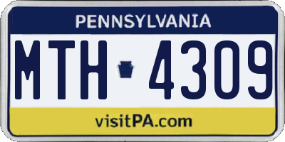 PA license plate MTH4309