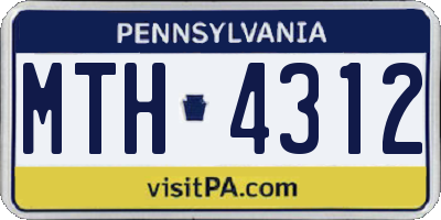 PA license plate MTH4312